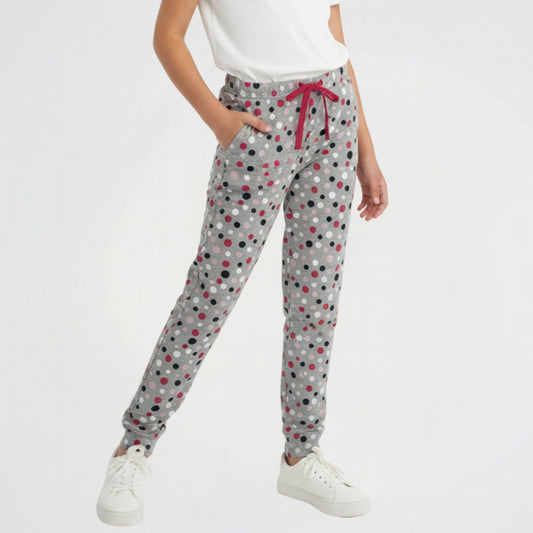 Dots Grey Cotton Pyjama Pants
