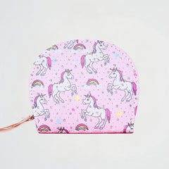 Unicorn Pattern Pink Oval Zipper Wallet