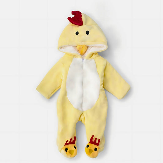 Baby Chicken Yellow Fleece Hooded Onesies
