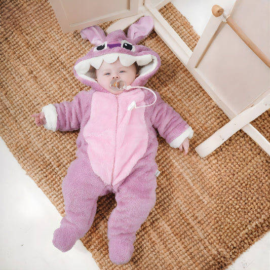 Stitch Pink Fleece Hooded Onesies