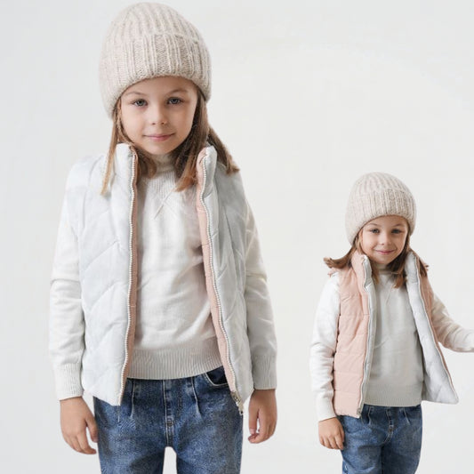 Basic White/Beige Double Faced Vest