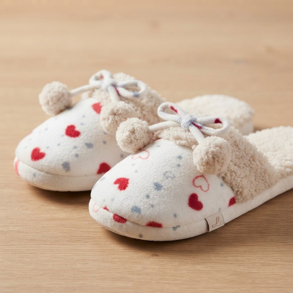 Hearts Plush Slippers