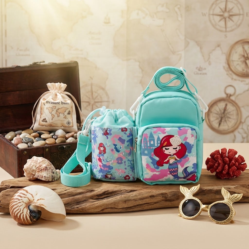 Mermaid Crossbody Bag With Dedicated Bottle Holder
