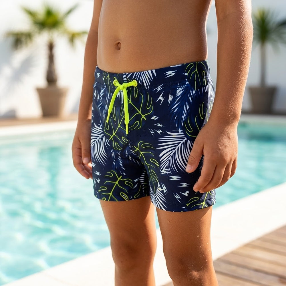 Leaves Pattern Lycra Swimshort