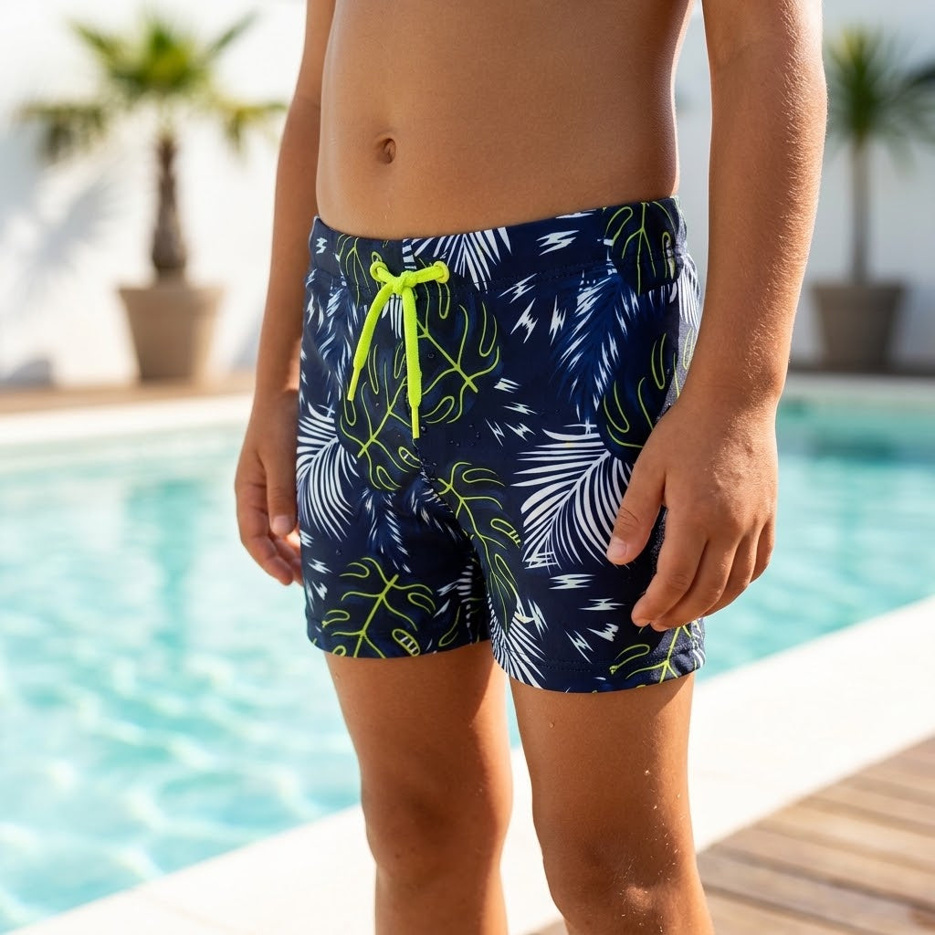 Leaves Pattern Lycra Swimshort