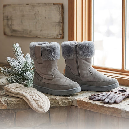 Basic Zipper Fur Boot