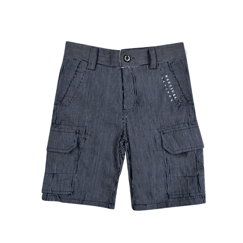 Navy Striped Cargo Short