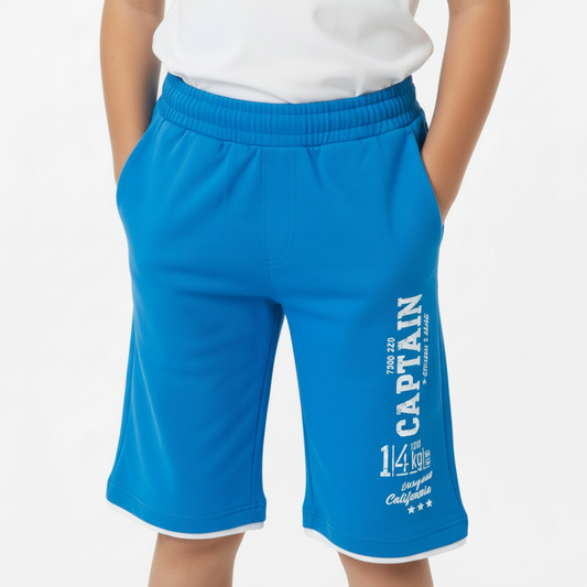 Basic Blue Cotton Short