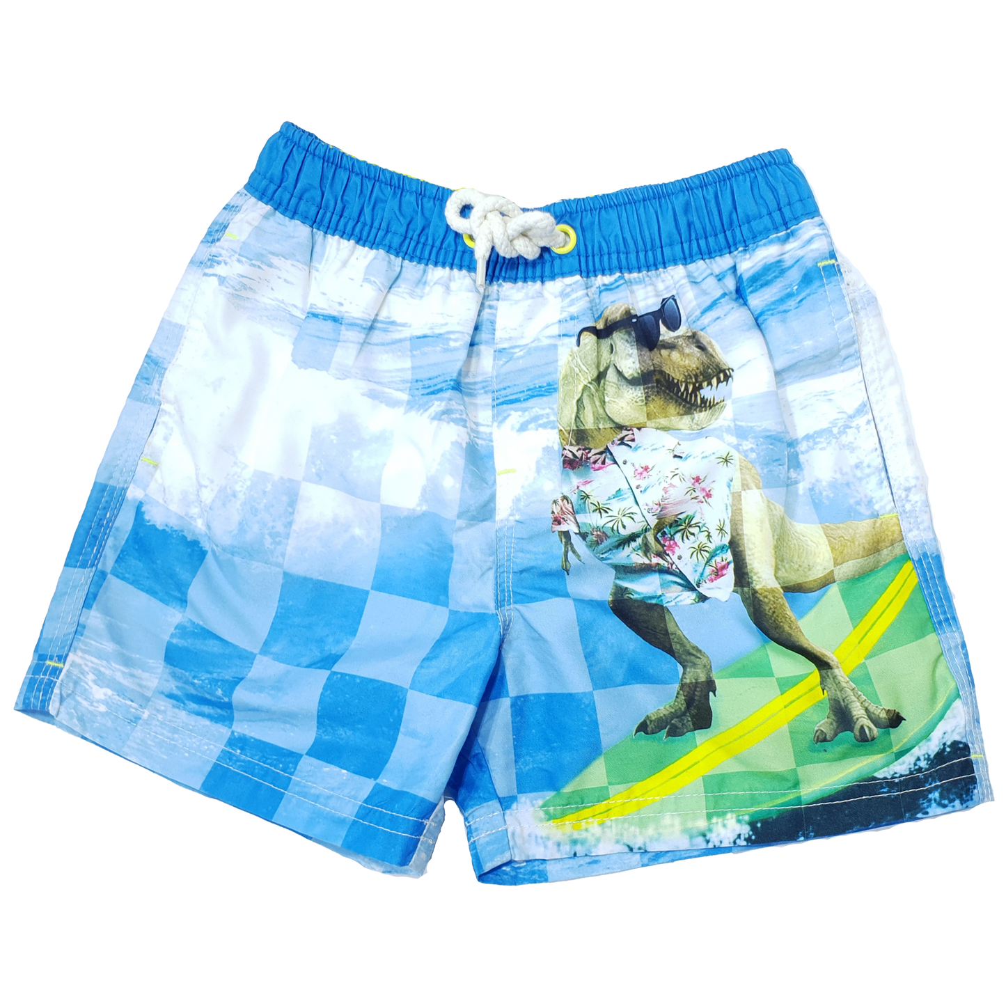 Surf Life Microfiber Swimshort (Dinosaur Surfing - Light Blue)