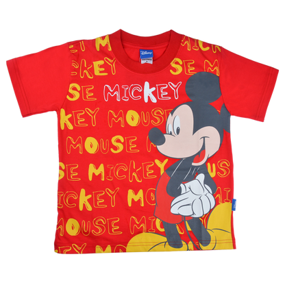 Mickey Mouse Red Cotton T-Shirt (Model 4885)