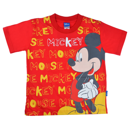 Mickey Mouse Red Cotton T-Shirt (Model 4885)