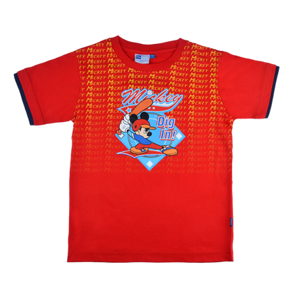 Mickey Mouse Cotton T-Shirt (Model 0138 - Red)