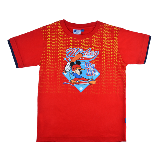 Mickey Mouse Cotton T-Shirt (Model 0138 - Red)